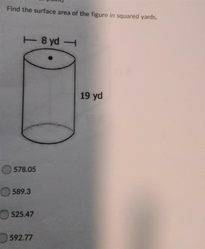 Find the surface area of the figure in square yards.-example-1