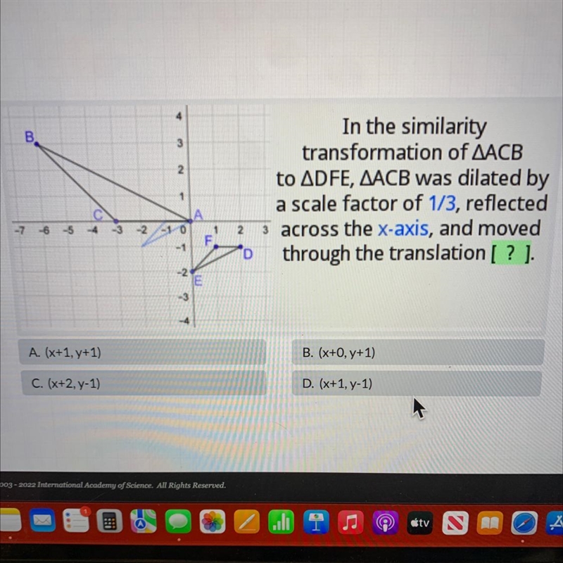 The picture has been attachedA. (x+1, y+1)B. (x+0, y+1)C. (x+2, y-1)D. (x+1, y-1)-example-1