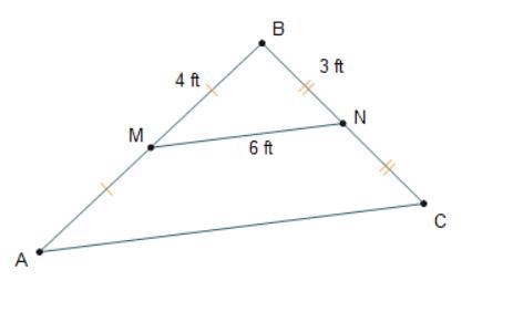 What is the length of Line segment AC?A) 3 ftB) 4 ftC) 18 ftD) 12 ft-example-1