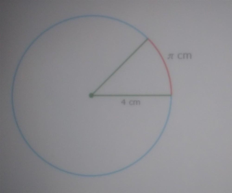 the radius of a circle is 4 cm what is the measure in radians of the angle subtended-example-1