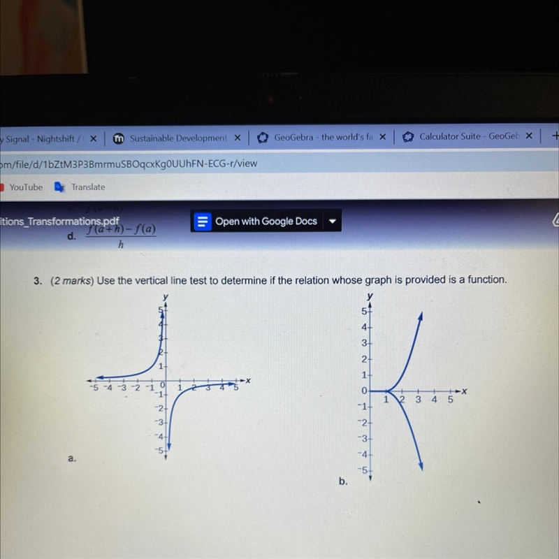 Determine of these graphs are a function A and b-example-1