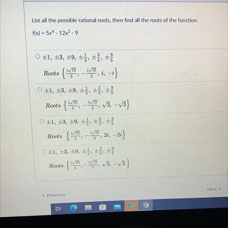 List all the possible rational roots, then find all the roots of the function-example-1