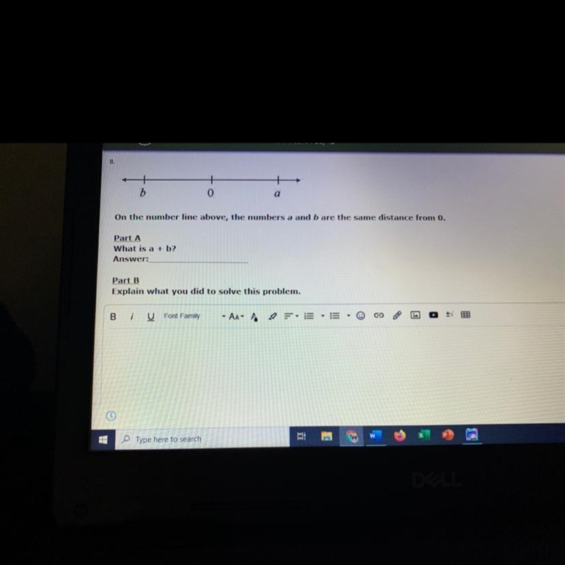 On the number line above the numbers a and b are the same distance away from zero-example-1