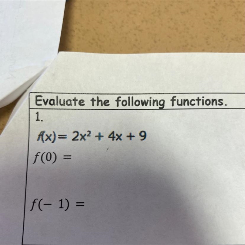 Evaluate the following functions. Help-example-1