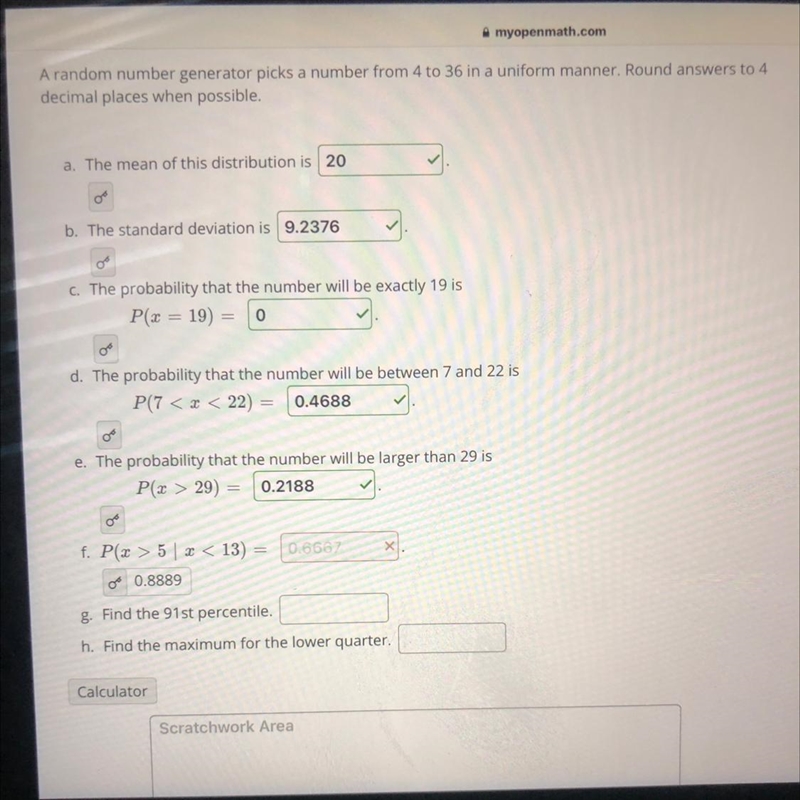 I need help to figure out why in Part F it was 0.8889 and I need help with G,H-example-1