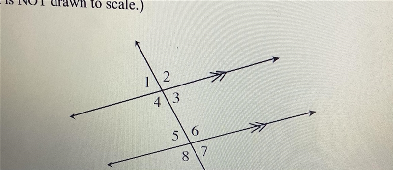 In the diagram at right, two parallel lines are intersected by a third line. If the-example-1