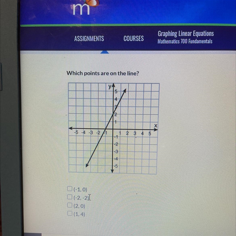 ILL GIVE BRAINELST Which points are on the line?-example-1