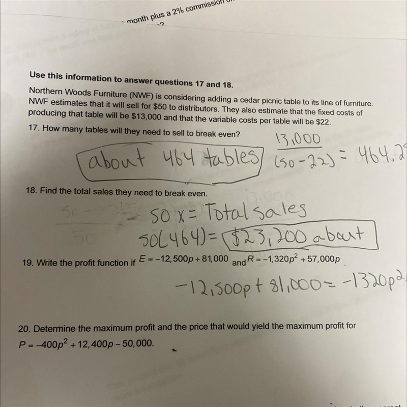 I need help answering number 19. Don’t look at my work-example-1