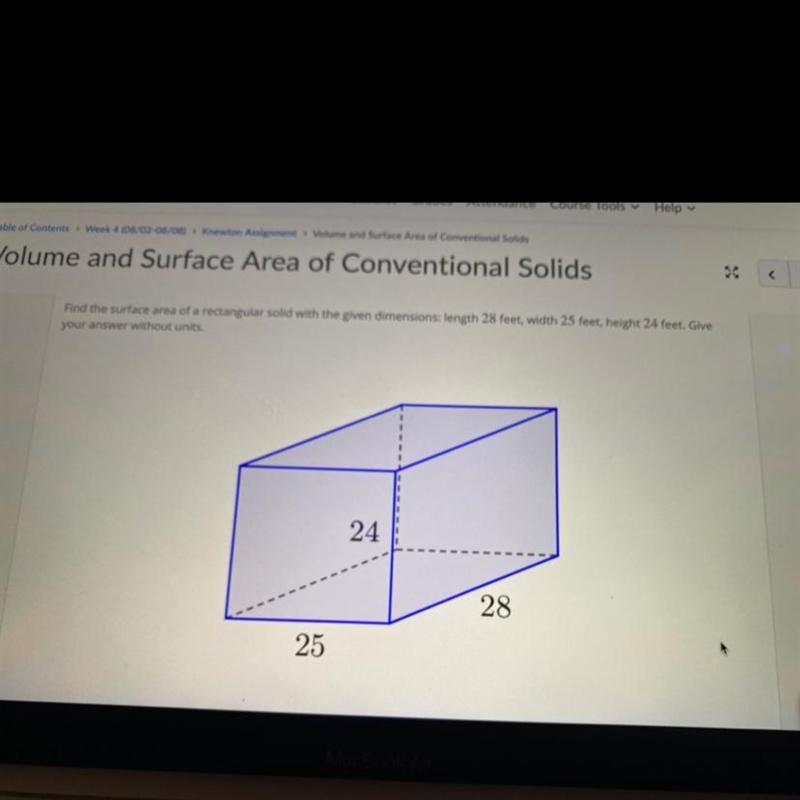 Find the surface area of a rectangular solid with the given dimensions: length 28 feet-example-1