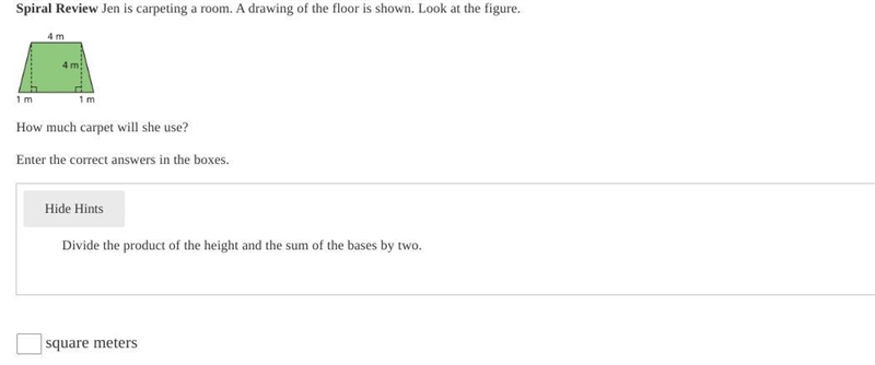 Please find the area of the trapezoid, thanks!-example-1