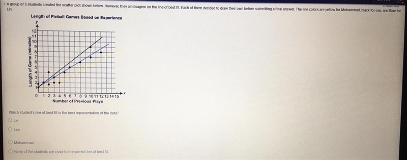 Which students line of best fit is the best representation of the data?-example-1