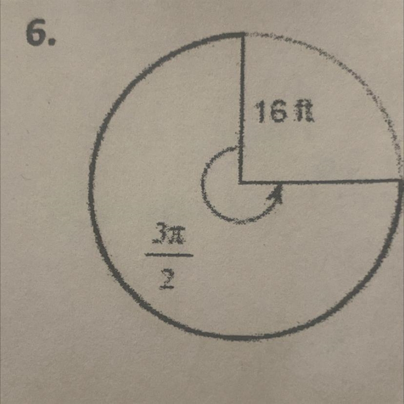 Question number 6 Find the length of each arc. Write answer in terms of π.-example-1