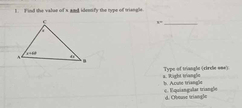 Find the value of x ( SHOW YOUR WORK ) !!!-example-1