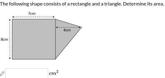 The following shape consists of a rectangle and a triangle. Determine its area.-example-1