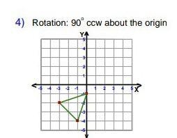 4) Rotation: 90° ccw about the origin​-example-1