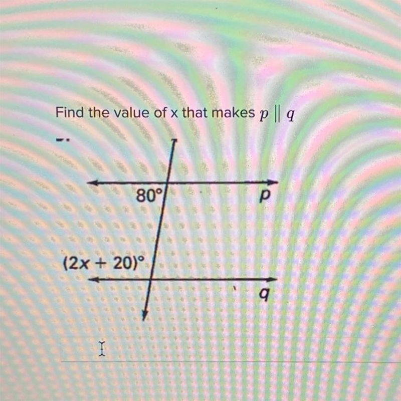 Find the value of x that makes p || q-example-1