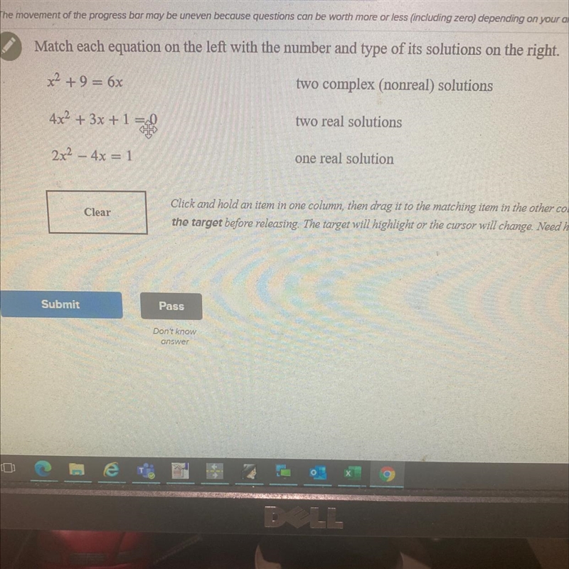 IGMatch each equation on the left with the number and type of its solutions on the-example-1