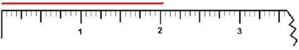 Find the length of the line below. A. 2 in. B. 2 3/16 in. C. 2 5/16 in. D. 3 in.-example-1