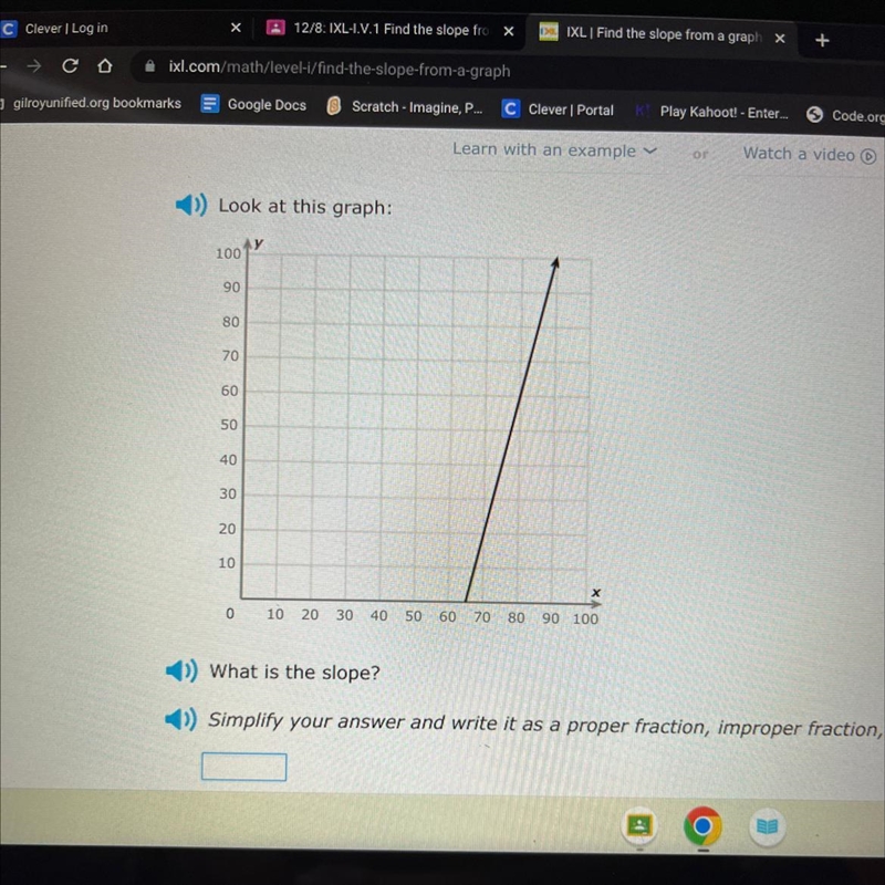 4) Look at this graph: 100 90 80 70 60 50 40 30 20 10 Y 0 10 20 30 40 50 60 70 80 90 100 ) What-example-1