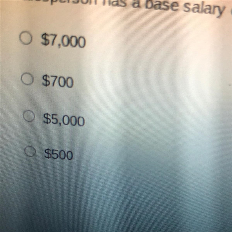 A salesperson has a base salary of $500 a week and 10% of total sales. If the employee-example-1