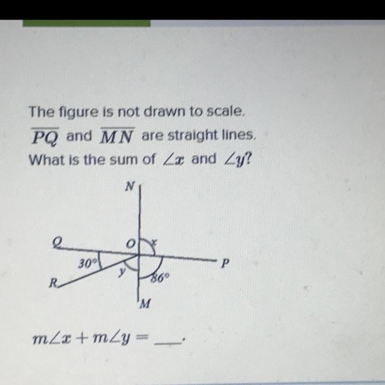 The figure is not drawn to scalePQ and MN are straight lines. What is the sum of-example-1