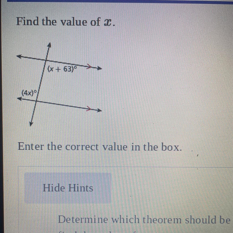 Find the value for x (x+63) (4x)-example-1