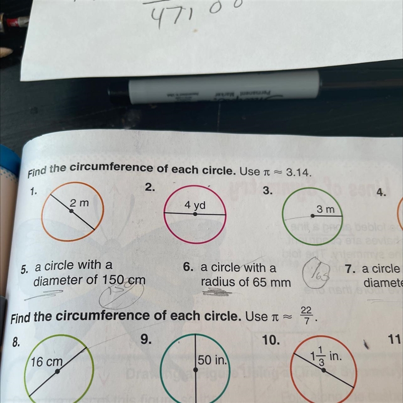 Find the circumference of each circle. Use ( pie symbol) as 22/7 Number 10. 1 1/3-example-1