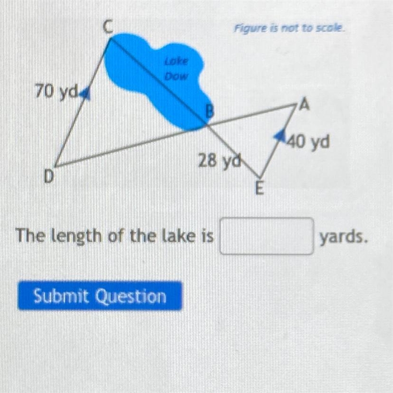 you can calculate the length of the lake using a surveying technique, as shown in-example-1