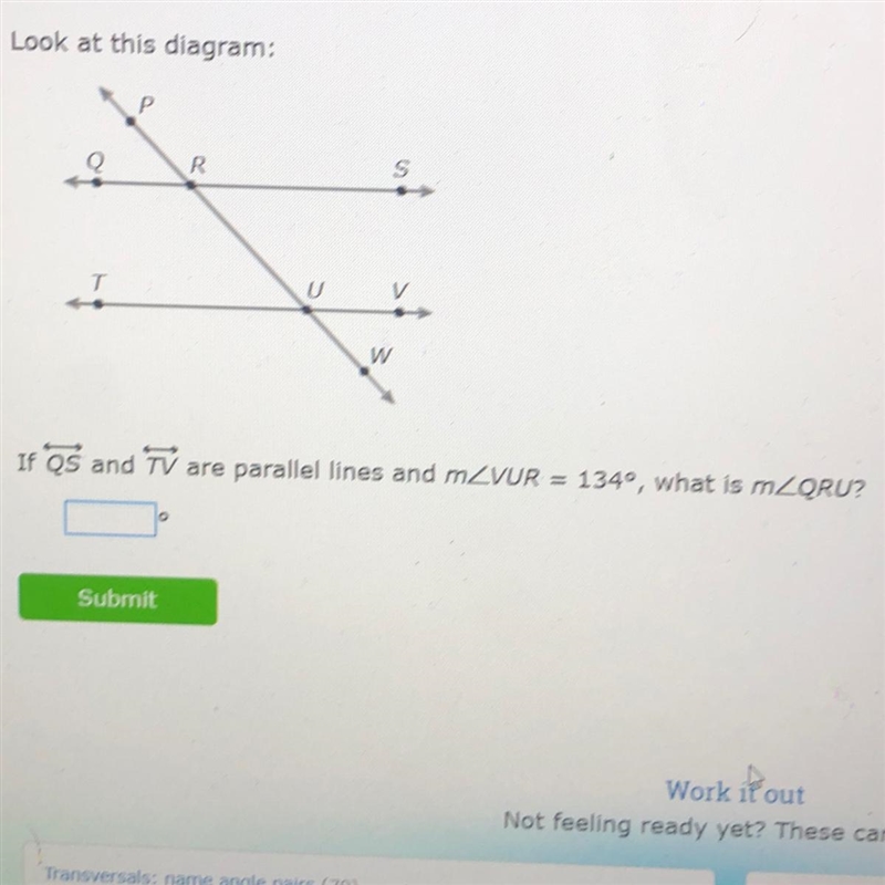 Look at this diagram:If OS and TV are parallel lines and m-example-1