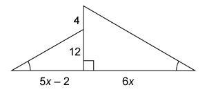 The two triangles are similar. What is the value of x? Enter your answer in the box-example-1