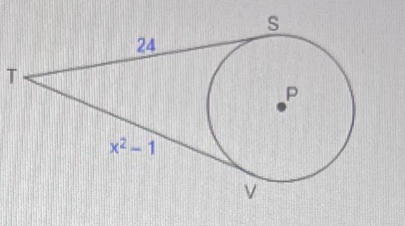 TS and TV are tangent to circle P. What is the value of x?-example-1