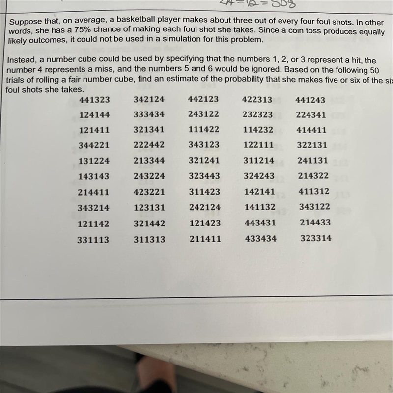 A number cube could be used by specifying that the numbers 1,2pr 3 represent a hit-example-1