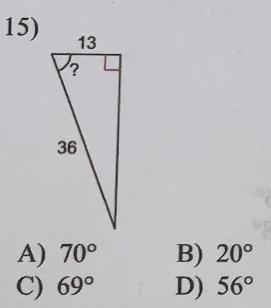 Find the measure of the indicated amgle to the nearest degree.-example-1