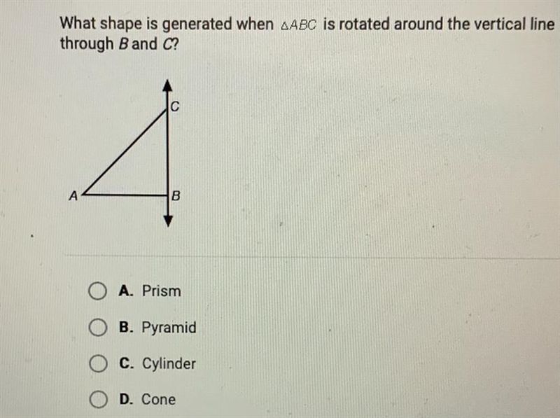 What shape is generated when SABC is rotated around the vertical linethrough B and-example-1