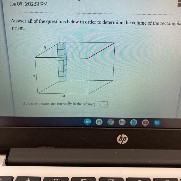 Answer all of the questions below in order to determine the volume of the rectangularprism-example-1