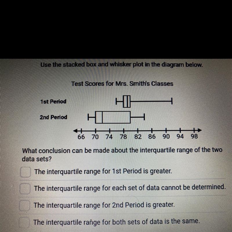 Use the stacked box and whisker plot in the diagram below. What conclusion can be-example-1