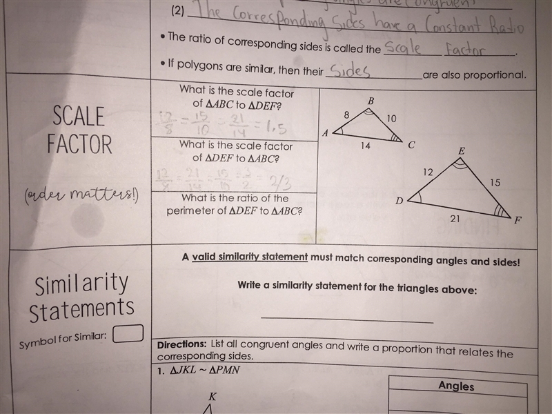 What is the ratio of perimeter of def to abc-example-1