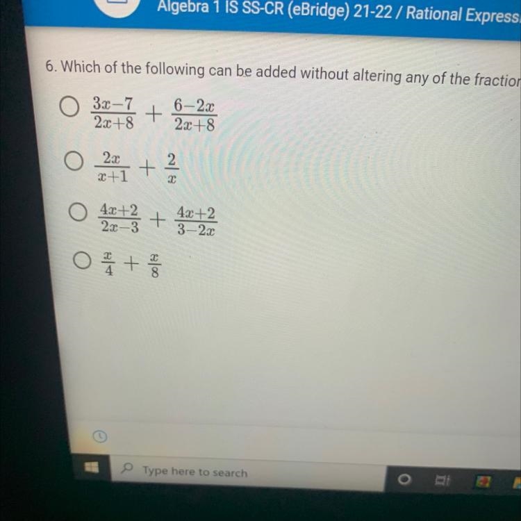 6. Which of the following can be added without altering any of the fractions?3x-72x-example-1