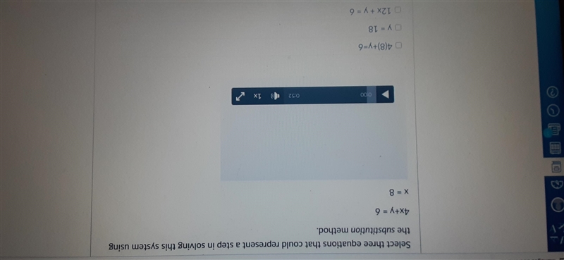 Select three equations that could represent a step in solving this system using the-example-1