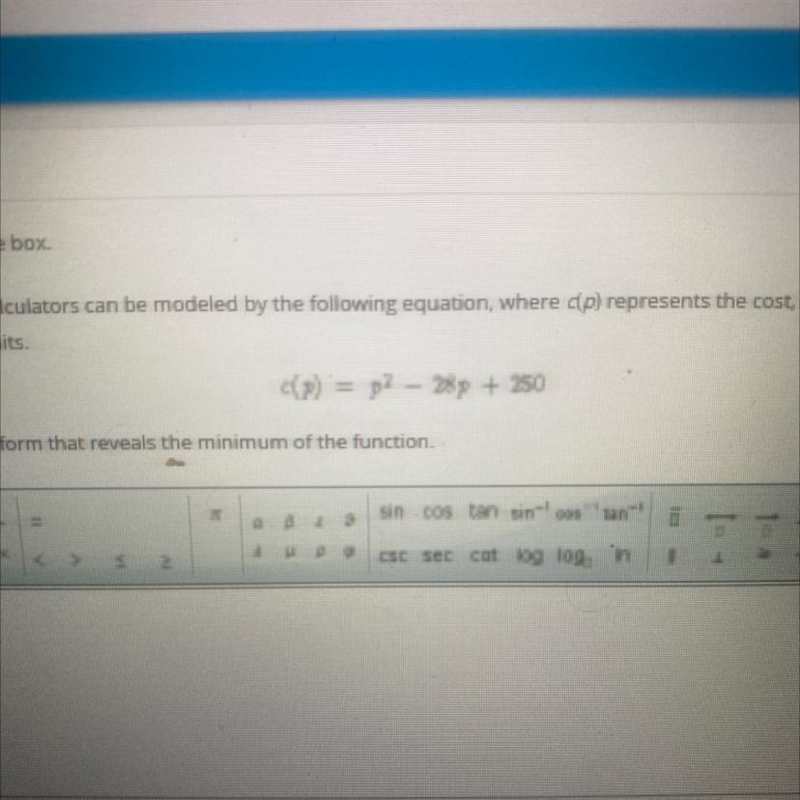 What is this equation rewritten in the form that reveals the minimum of the function-example-1