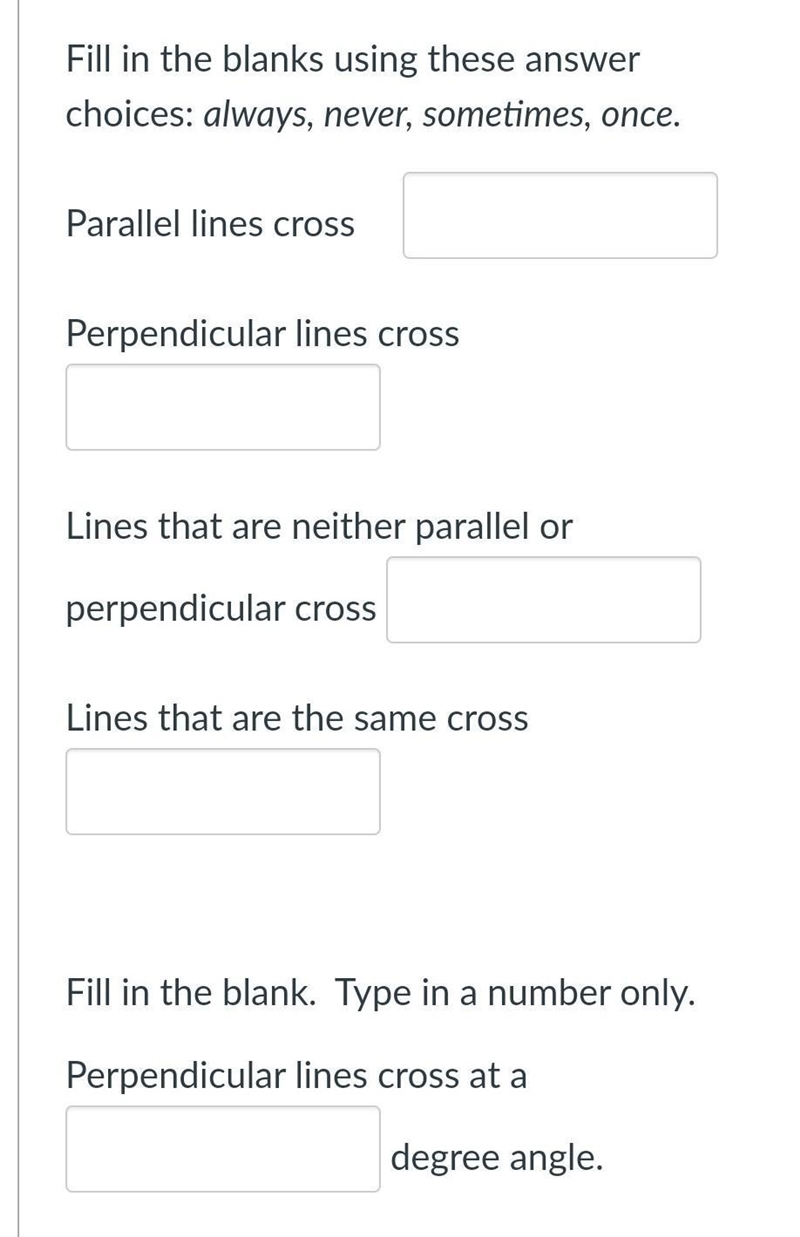 Fill in the blanks using these answer choices: always, never, sometimes, once.-example-1