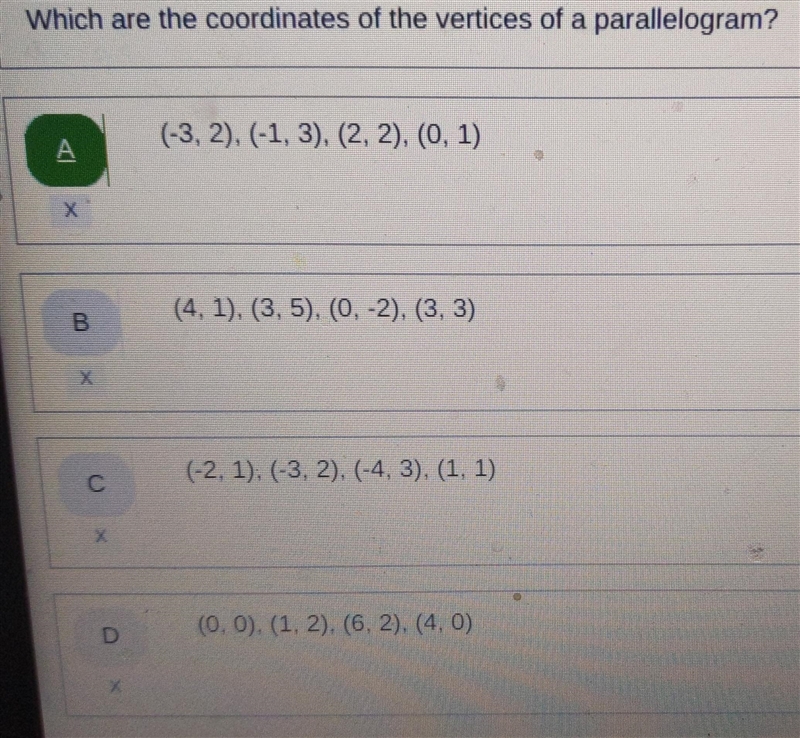 Which are the coordinates of the vertices of a parrellogram.-example-1