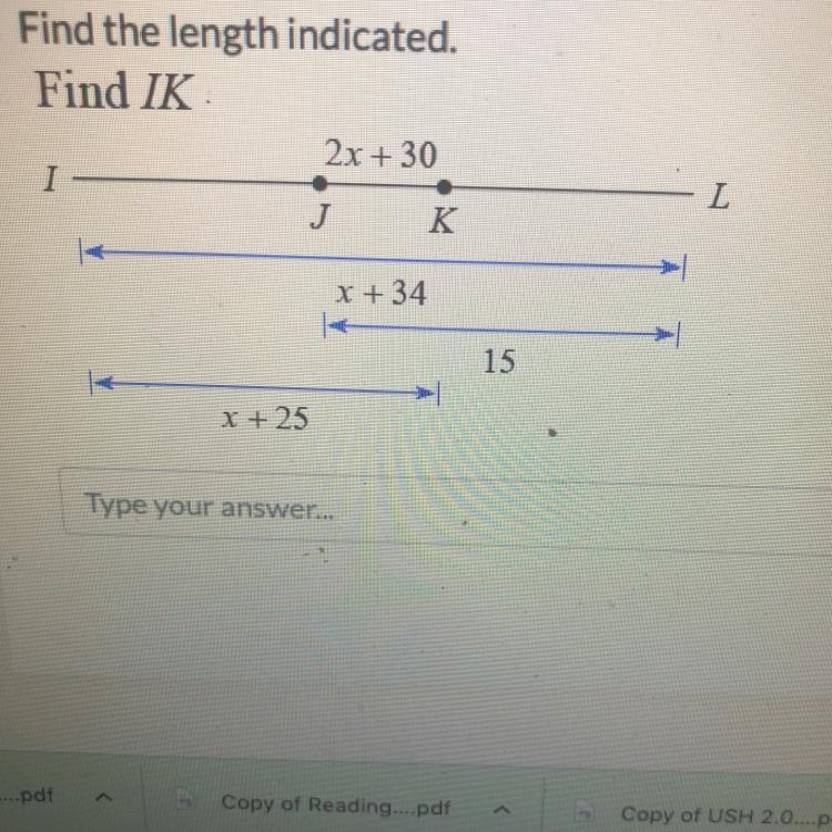 Find the length indicated FIND IK HELP-example-1