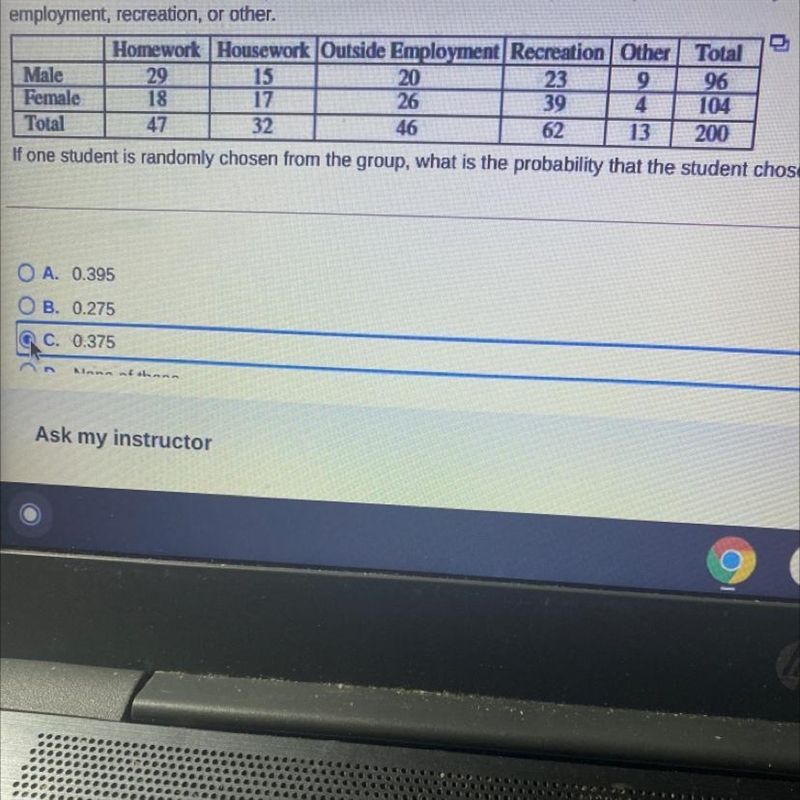 Of one student is randomly chosen from the group, what is the probability that the-example-1