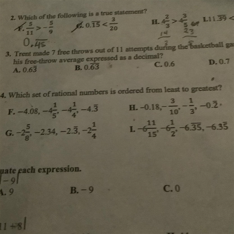 4. Which set of rational numbers is ordered from least to greatest?-example-1