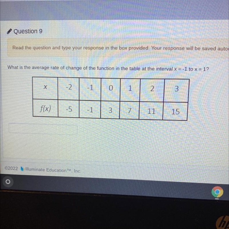 What is the average rate of change of the function in the table at the interval x-example-1