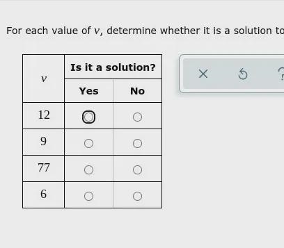 For each value if v, determine whether it is a s to 43=34+v-example-1