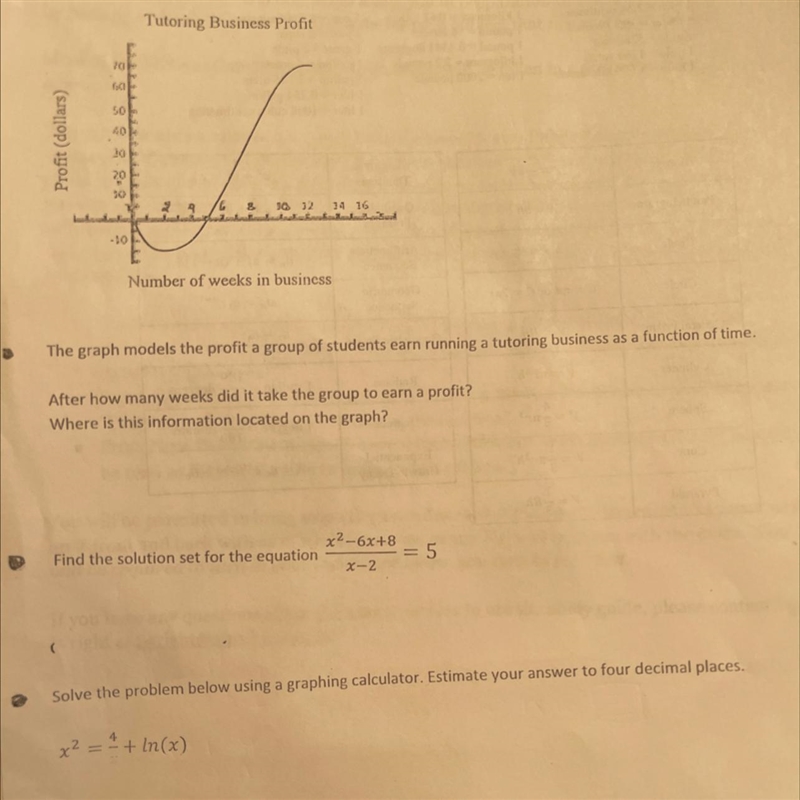 The graph models the profit a group of students are running a tutor business as a-example-1