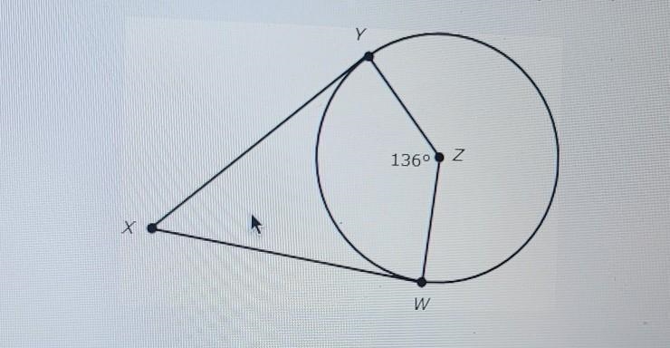 XY is tangent to circle Z at point Y. Xw is tangent to circle Z at point W. If XY-example-1