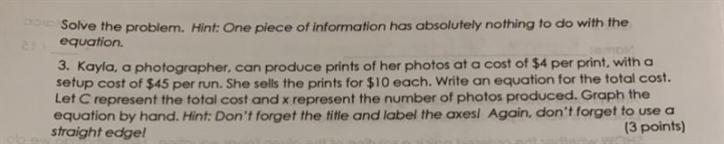 What is the equation for this? I don't understand which piece of information is irrelevant-example-1